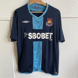 WEST HAM UNITED 2009/2010 AWAY FOOTBALL SHIRT SIZE L LONG SLEEVE